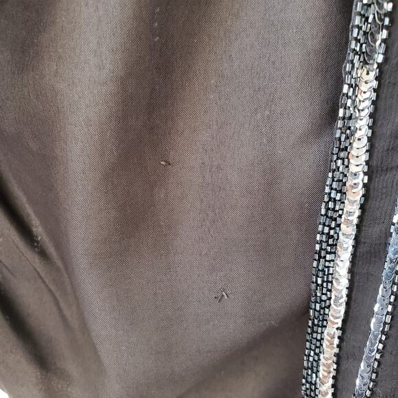 VTG 80S Black Silver Sequin Beaded Jacket Blazer MP NYE Cocktail Party Event - Picture 10 of 12